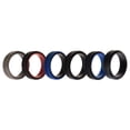 thumbnail image 1 of Anillo de boda de silicona ROQ de 2 capas Negro-Camuflaje para hombres, 6 x 11 mm, 1 of 1