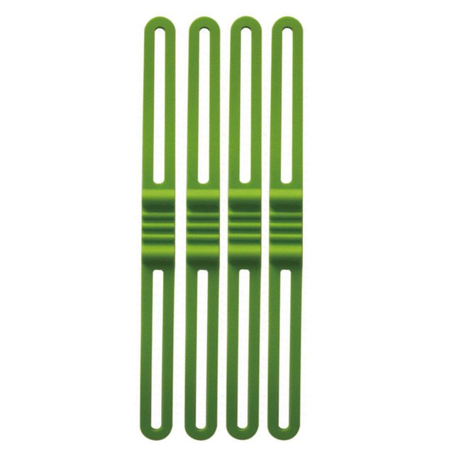 Eigraketly Paquete de 4 bandas para bicicleta de montaña, linterna, correas para bicicletas, soporte de montaje, corbata Flexible antideslizante Ciclismo Verde