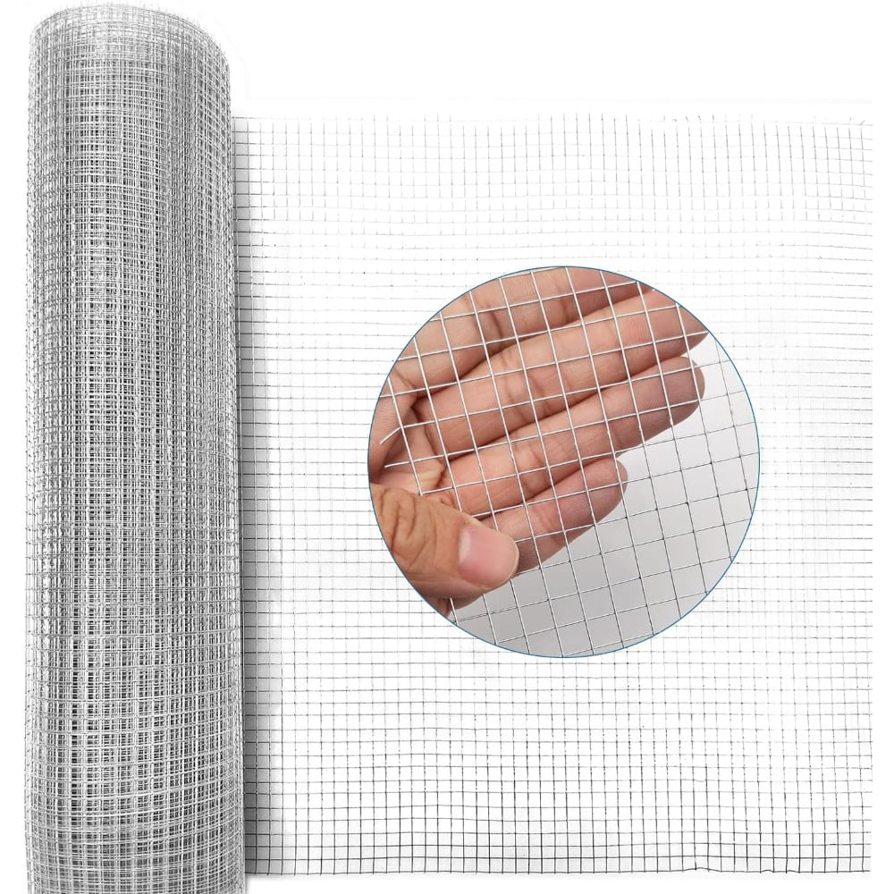 LYFJXX Galvanized Wire Mesh Roll with 1/4'' Cloth, Sliver, 8 x 20'