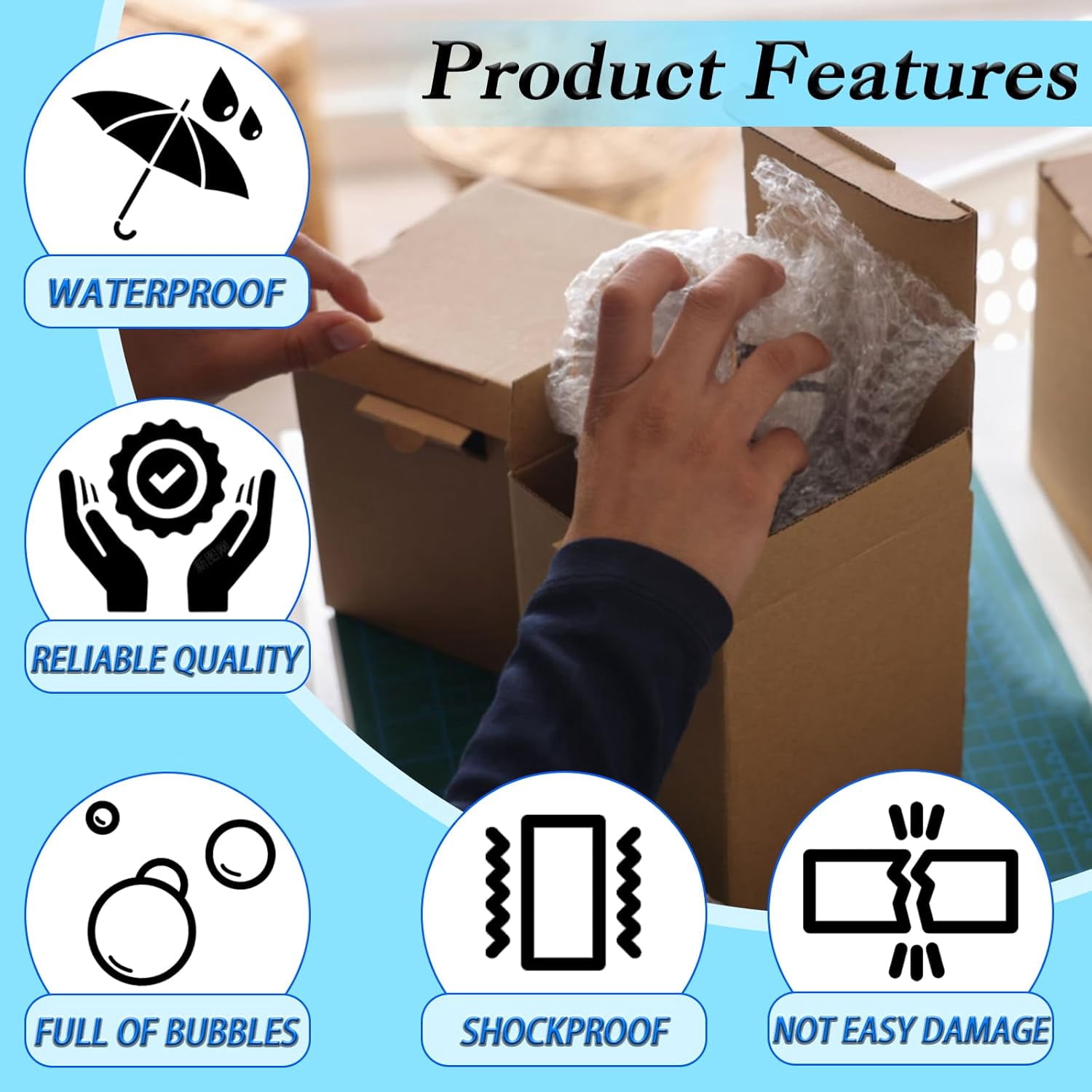 50 Pcs Bubble Pouch Wraps, 8"x12" Double Walled Clear Bubble Out Bags for Packing, Shipping, Storage, and Moving - Shockproof Cushioning Bags for Fragile Items