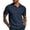 Dark Blue, variant on Men's Casual Short Sleeve Cable Knit Polo Shirts Turn Down Collar Textured Breathable Lightweight Summer Tops,Black,S