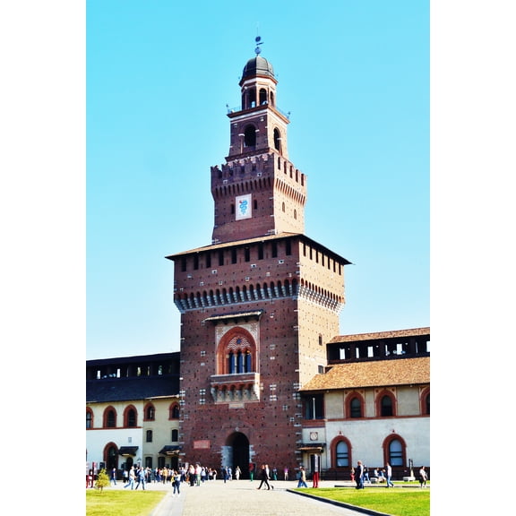 24x36 gallery poster, Torre del Filarete of Sforza Castle (Castello Sforzesco), Milan, Italy