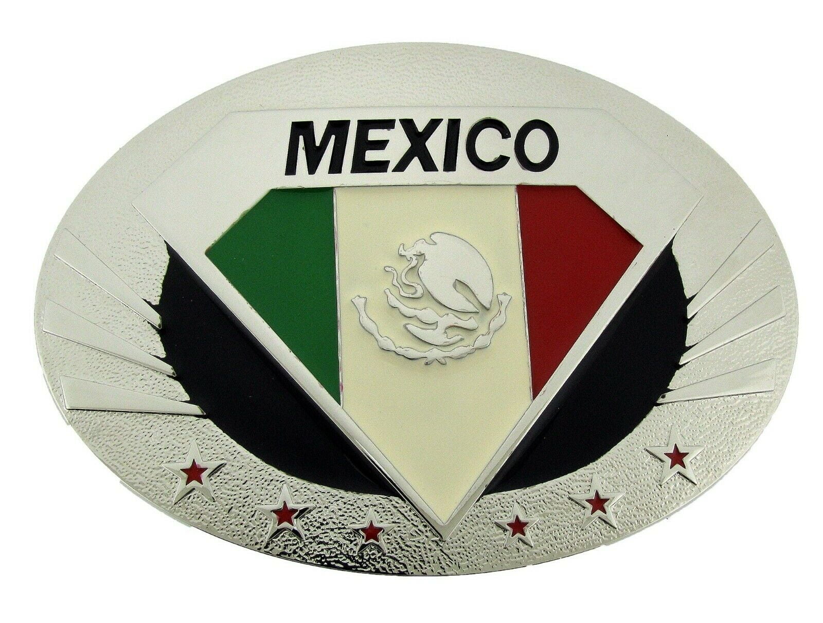 Mexico Mexican Flag Belt Buckle 