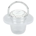 thumbnail image 3 of Silicone Baby Pacifier Silver A-Z Letters Safe BPA Free One Piece Seamless Pacifier with Lid for Infant 6-18 Months, 3 of 7