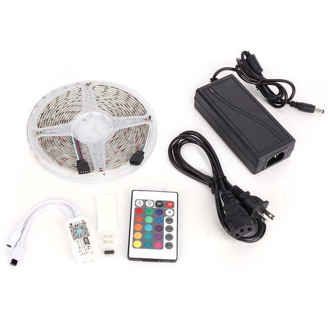 12V 5m 300LED RGB luces impermeables cadena WiFi Control remoto aplicación controlada enchufe de EE. UU. 100-240V