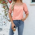 thumbnail image 4 of BAODANN Women's Loose Fit Casual Short Sleeve T Active Shirts Women Short Sleeve Shirts with Long Sleeves for Women Athletic Tops for Women Long Sleeve Shirt Short Sleeve Women Women's Tee Shirts, 4 of 9