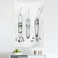 thumbnail image 1 of Sketch Tapestry, Summer Time Beverages Iced Coffee Ice Tea Soft Drinks Engraved Illustration, Fabric Wall Hanging Decor for Bedroom Living Room Dorm, 5 Sizes, Charcoal Grey White, by Ambesonne, 1 of 1