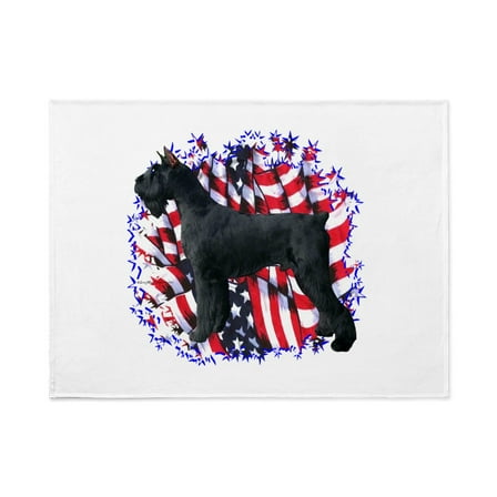 CafePress - Giantschnauzerpatriot - Large Plush Fleece Throw Blanket, 80" L x 60" W