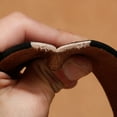 thumbnail image 2 of Men Automatic Buckle Belt Men Genuine Leather Belt Two-layer Cowhide Retro Style Buckleless Design Waistband, 2 of 8