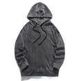 thumbnail image 7 of GigrtiJin Fleece Hooded Sweatshirt For Men Solid Color Long Sleeve Drawstring Hoodies Casual Thermal Blouse, 7 of 7