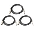 thumbnail image 1 of 3pcs 3-Pin XLR A 6.35mm 1/4 "TRS Cable De Micrófono De 6 Pies, 1 of 7