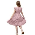 thumbnail image 5 of XXWXYD Girls Dresses Flutter Sleeve A-Line 𝖲undress Summer Casual Tiered Swing Midi Dress Lightweight Breathable Part𝗒 Beach Dress for Toddler Kids, 5 of 6