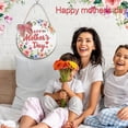 thumbnail image 5 of Dienrx Happy Mother's Day Welcome Sign Wreath 12 Inch Round Wooden Hanging Door Sign Colorful Floral Rustic Farmhouse Porch Decorations with Ribbon Bow for Mother's Day Front Door Decor, 5 of 7