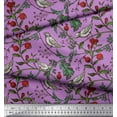 thumbnail image 3 of Soimoi polyester Crepe Fabric Bird & Leaf Bird Print Fabric by Yard 52 Inch Wide, 3 of 3