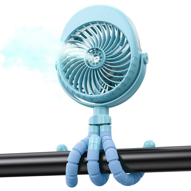 Ventilador portátil para cochecito GRANDFAST con Niebla Recargable