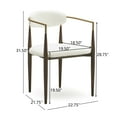 thumbnail image 3 of GDF Studio Modern Dining Chairs with Iron Frame, Set of 2, White and Gold, 3 of 8