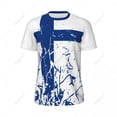 thumbnail image 2 of Exclusive design Finland Flag Grain 3D Printed Men For Running Bike Soccer Tennis Fitness Sports tshirt Mesh Fans Short T-shirt, 2 of 10