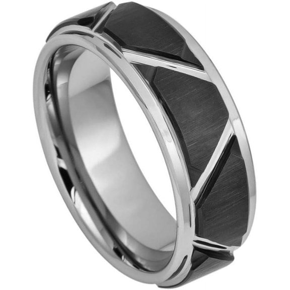 Ring for Men and Women Gifts With Thought Yellow Gold Tone IP Plated Laser Engraved Crosses Design – 8mm Wedding Band Ring Ideal Rings for Couples