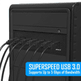 thumbnail image 2 of 2X 7 Port USB 3.0 Hub 5Gbs 5.25inch CD-ROM Drive Bay CD ROM Front Panel for Computer Case, 2 of 7
