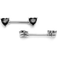 thumbnail image 2 of Body Candy 14G Womens Nipplering Piercing 9/16" Steel 2Pc Black Accent Heart Nipple Ring Set 14mm, 2 of 3