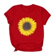 thumbnail image 4 of Pompotops T-Shirt à Manches Courtes Imprimé Tournesol Womens, 4 of 5