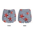 thumbnail image 4 of Disketp Starfish Navy Blue Stripe Print Women's Shorts Workout Shorts for Athletic Gym Running Shorts with Phone Pockets Large, 4 of 8