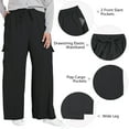 thumbnail image 2 of SWQZVT Womens Pants Plus Size Cargo Pants for Women Wide Leg Elastic Waist Drawstring Pants With Pockets loose Comfy Lounge Pants 3XL, 2 of 7