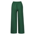 thumbnail image 2 of Pntutb Women's Loose Solid Color Casual Wide Leg Pants Cotton Linen Trousers, 2 of 6