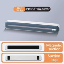Refillable Magnetic Plastic Wrap Dispenser with Cutter, Wax Paper/Tin/Aluminum Foil and Plastic Wrap Organizer, Maximum Replace Roll 12 Inch X 328 Ft, 1 BPA Free Plastic Food Wrap Included