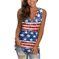 thumbnail image 2 of Wang6 Womens Independence Day Tank Tops Summer 4th of July Sleeveless Tops Causal Patriotic USA Flag V Neck Graphic Tee Shirts 0430liBlue S, 2 of 7