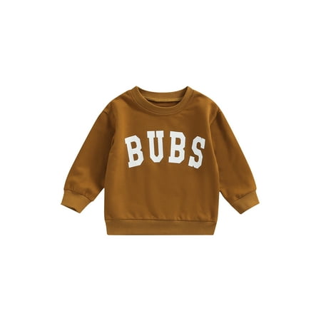 

Sunisery Toddler Newborn Baby Boy Girl Pullover Letters Print Sweatshirt Shirt Sweater Tops Fall Winter Clothes Brown 3-4 Years