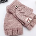 thumbnail image 5 of Otqutp Convertible Mittens Kids Knitted Warm Fingerless Gloves Toddler Cute Gloves with Mitten Cover for Boys Girls Over 12 Years(Coffee,One Size), 5 of 7
