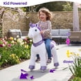 thumbnail image 6 of PonyCycle Kid-Powered Ride-On Unicorn Toy, No Battery, Hand Brake, Ages 3–4, Purple, E313, 6 of 11