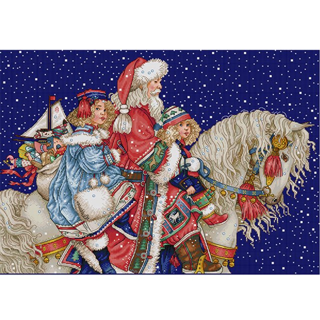 Hilo de bordar Eco-algodón completo 14CT Impreso Santa Claus Punto de cruz (RA432)