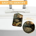 thumbnail image 3 of Unique Pangolin Square PU Leather Luggage Tags, 2 Pack, with Privacy Cover and Stainless Steel Ring - Suitable for Travel, Backpack, Handbag - Bag Tags, Handbag Tags, 3 of 7