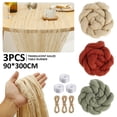 thumbnail image 1 of OUSITAID 3Pcs Cheesecloth Table Runner Gauze Table Runner 35 x 118 Inch Boho Table Runner for Party Wedding Rustic Table Runner Decor for Wedding Baby Shower Party, 1 of 10