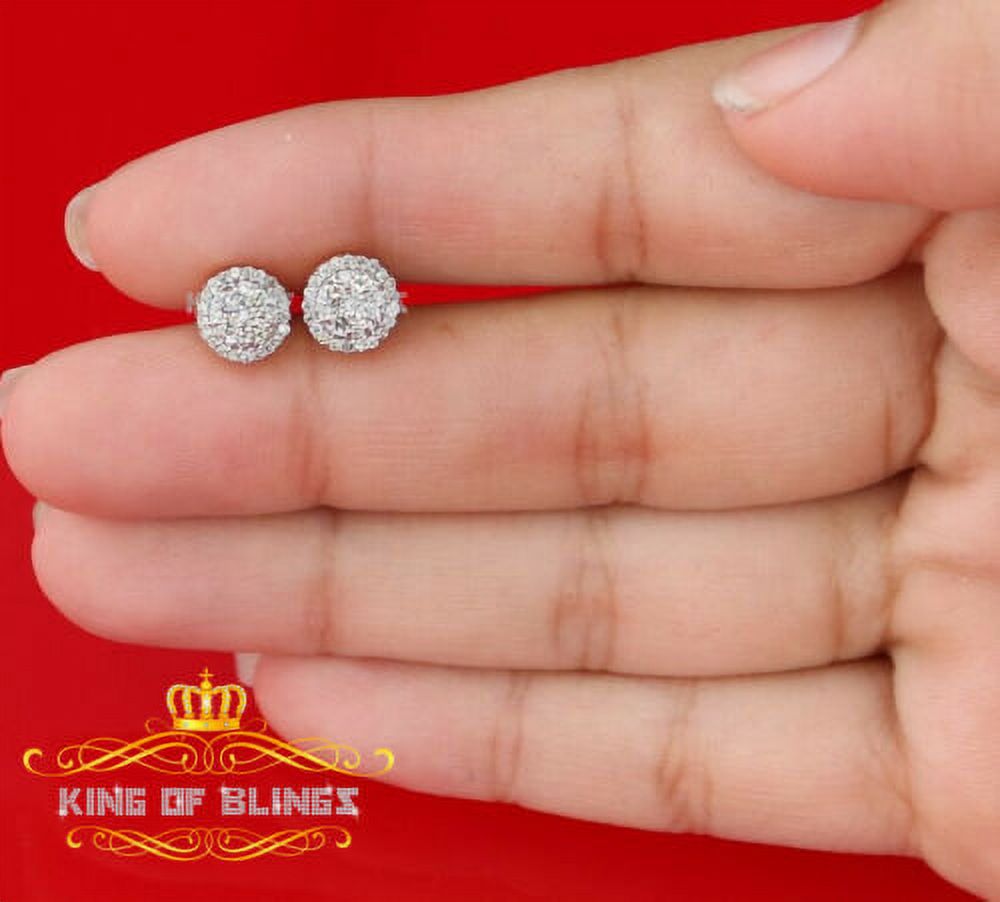 King of Bling's 10K Real Yellow Gold Real Diamond 0.50CT Men's/Women's Stud Round Earrings
