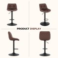 thumbnail image 7 of Set of 2 Adjustable Swivel Bar Stools in Modern Design with Comfortable Upholstered Seat and Durable Metal Frame, 7 of 7