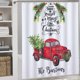 thumbnail image 2 of Cortina de ducha navideña personalizada de tela impermeable, cortina de baño personalizada, árbol de Navidad, camión rojo, Papá Noel, búfalo, cortina de ducha para baño, granja, decoraciones navideñas JM, 2 of 4