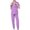 Light Purple, variant on MLQIDK Scrub Sets for Woman Plus Size Nursing Uniforms Petite V-Neck Scrub Tops and Pants Scrub Sets Medical Scrubs with Pockets Hot Pink M