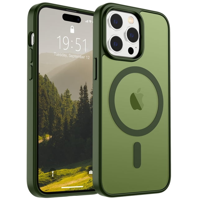 Funda magnética SUPFINE para iPhone 14 Pro Cangling Green