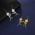 thumbnail image 6 of RSAMD Middle Finger Earrings Middle Finger Stickman Hip Hop Stainless Steel Earrings-Steel, 6 of 7