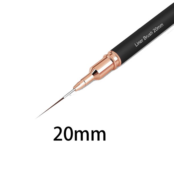 Pinceles delineadores negros para decoración de uñas, bolígrafo para pintar con diseño de uñas de 5 tamaños/8/12/20/25mm, herramienta de dibujo para líneas largas