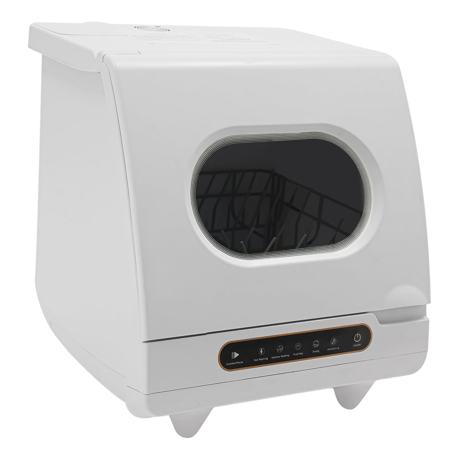 Compact Countertop Dishwasher with 6 Place Settings & 5 Wash Modes High-Temperature 162°F Sanitizing for Apartment