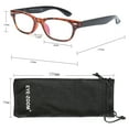 thumbnail image 3 of EYE ZOOM 3 Pack Unisex Vintage Plastic Blue Light Blocking Reading Glasses, Tortoise Brown, +1.50, 3 of 6