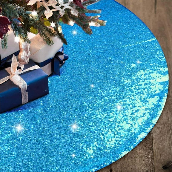 Tyidzon Christmas Tree Skirt Blue, Christmas Tree Decorations Tree Skirt for Holiday Party Winter Christmas Decorations 30 Inch