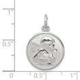 thumbnail image 2 of White Sterling Silver Charm Pendant Polished & Textured Small Raphael Angel, 2 of 2