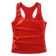 thumbnail image 6 of Womens Shiny Metallic Tank Top Vest Sleeveless U Neck Racerback Tops Clubwear, 6 of 8