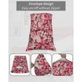 thumbnail image 6 of Valentine's Day King Pillow Cases Set of 2 - Microfiber Bed Throw Pillow Covers, Romantic Watercolor Love Pink Plaid Beige Decorative Lumbar Pillow Cover with Envelope Closure for Sofa/Travel 20"x36", 6 of 6