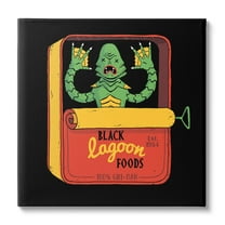 Stupell Industries Black Lagoon Creature Novelty Tuna Can Design Canvas Wall Art, 30 x 30, Design by Michael Buxton